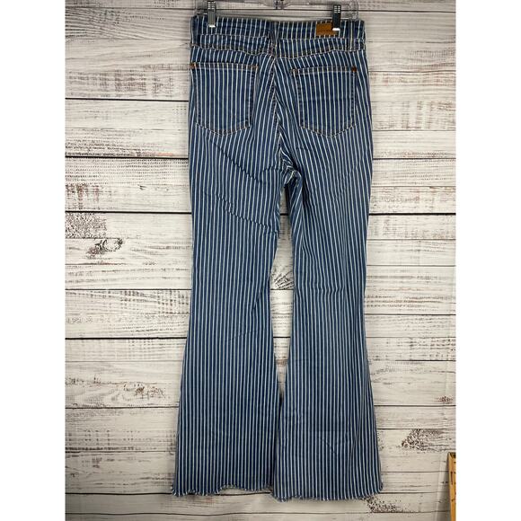 Judy Blue Super Flare High Rise Jean Pinestripe 28 Western Boho Hippie JB88230 - Picture 2 of 10